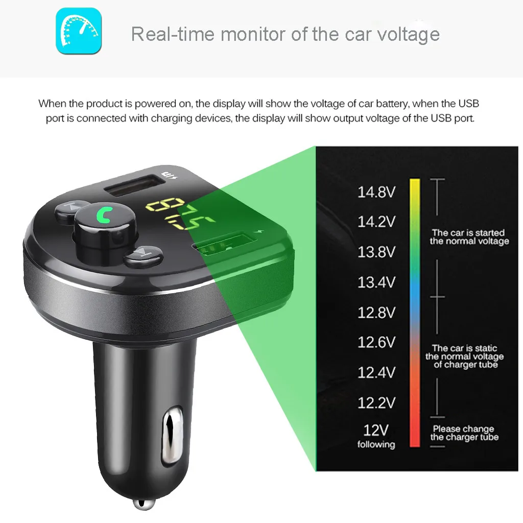 Автомобильное зарядное устройство DC12 24V 5 В/2 1 а беспроводной Bluetooth Handsfree