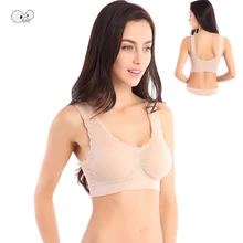Бесшовный, беспроволочный Для женщин спортивный бюстгальтер с кружевом M-XL плюс Размеры дышащее с эффектом push-up бег спортивное нижнее белье для занятий йогой жилет спортивный топ