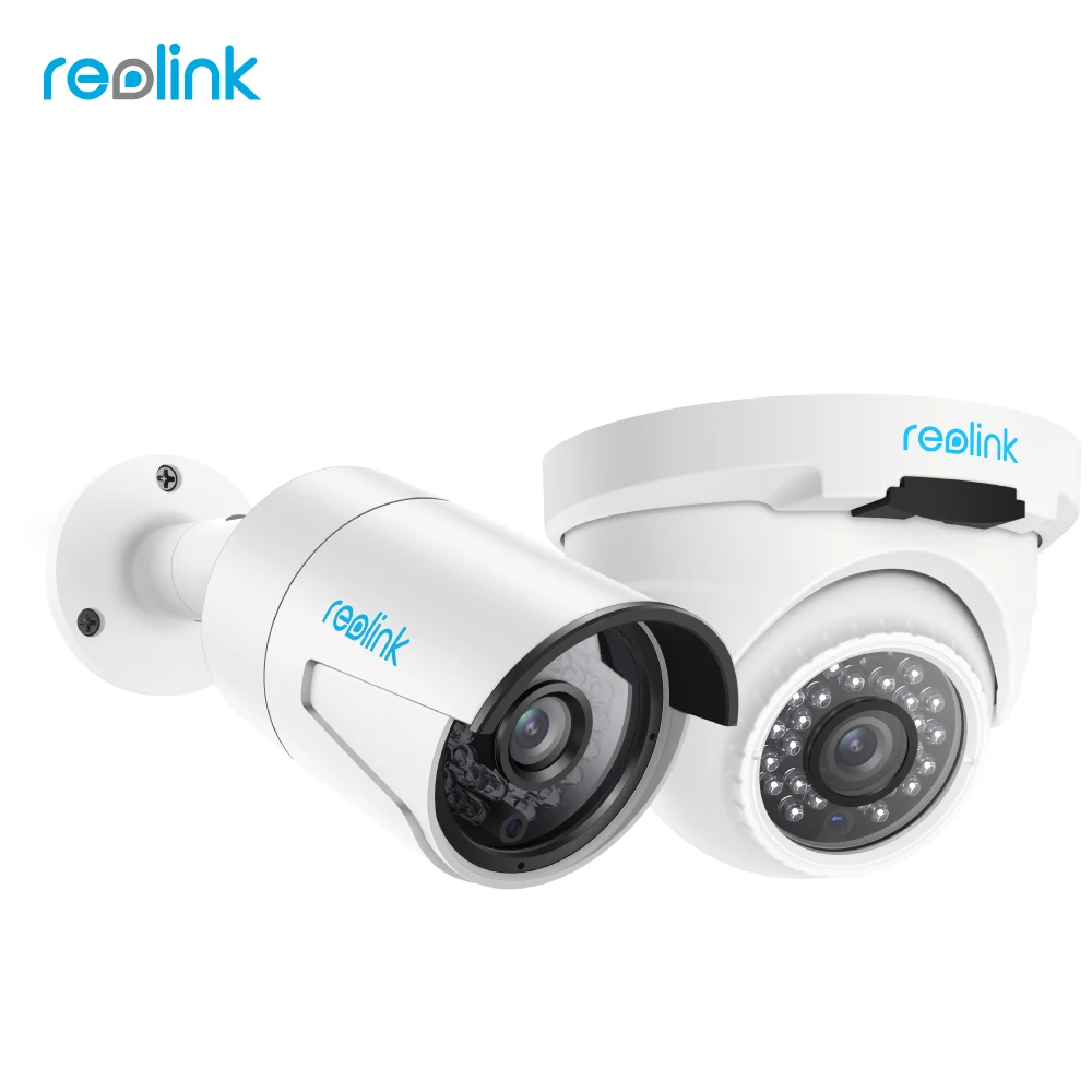 Reolink 2 Pack PoE IP Video Surveillance Cameras HD 4MP Bullet And Dome Outdoor IP Camera