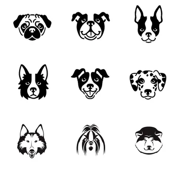 

9 pcs/set World Famous Dogs Pet Decor Stamp Toy Photosensitive Seal Funny Planner Scrapbooking Stamps and Dies for Card Making