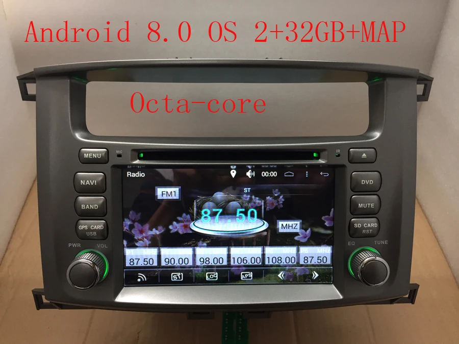 

BYNCG 7inch Android 8.0 Octa Core 2GB RAM Car DVD multimedia player GPS map Radio Wifi for Toyota Land cruisers 100 1998-2007