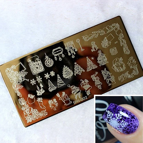 

Nail Art Image Christmas Xmas Holiday Stamp Stamping Plate Manicure Template Fast Shipping