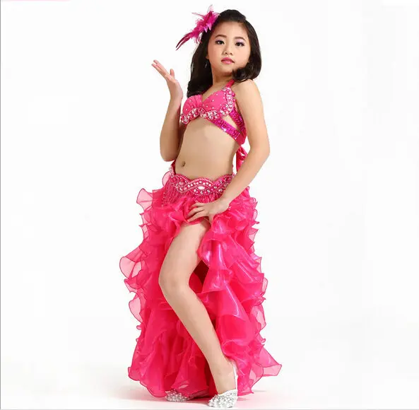 Топ-класса, дети ребенок живот Танцы Восточный танец индийский, Цыганский Танцы танцевальные костюмы одежда 3-1 предмет для детей
