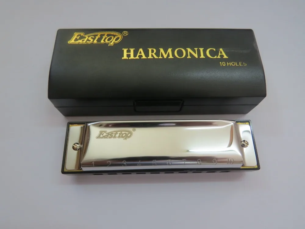 

EASTTOP 10 hole blues diatonic harmonica key of C for beginner,gift
