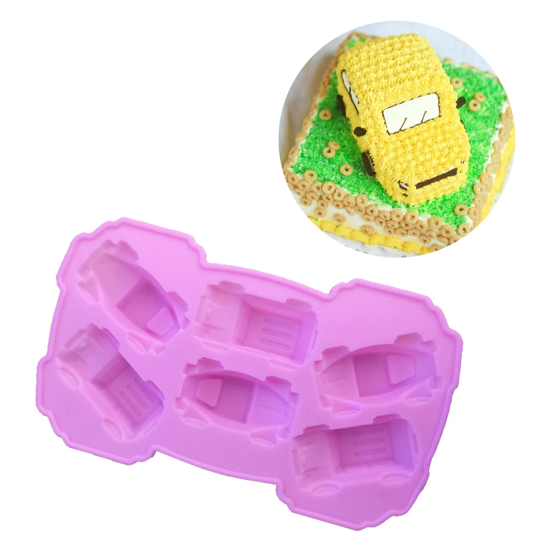 

1PC Cartoon Cars Shape Chocolate Mold Kitchen Accessories Cake Decorating Tools Silicone Cake Mold Fondant Pastry Baking Pan
