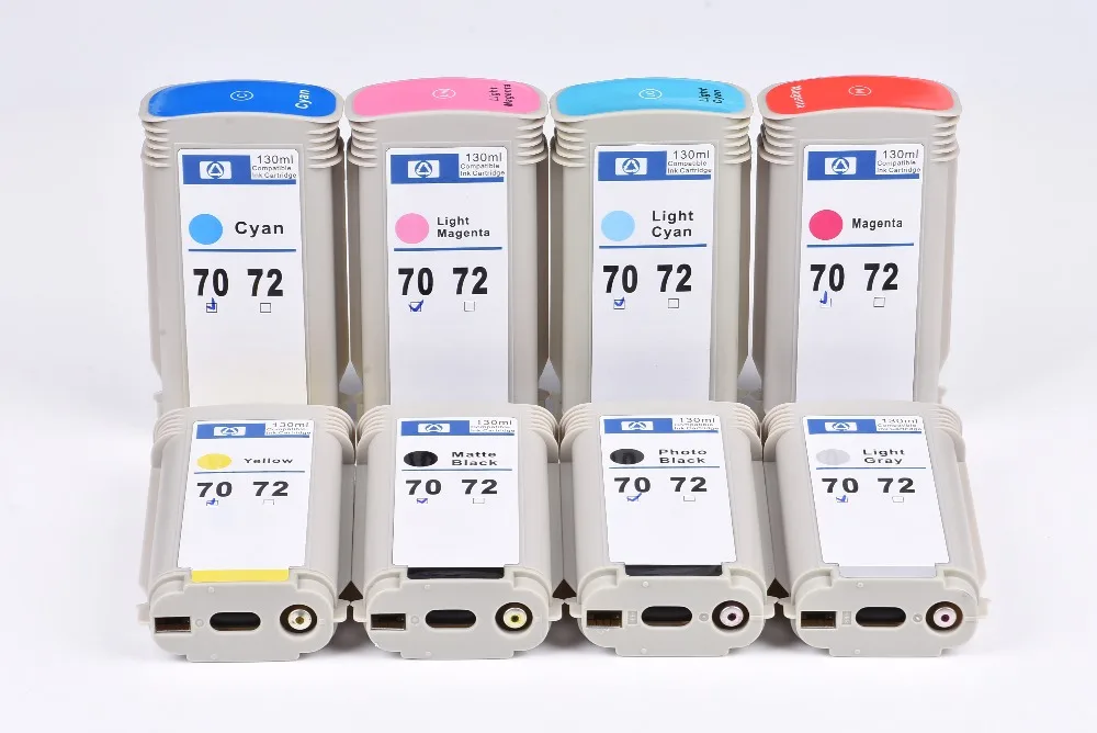 

Compatible Ink Cartridge For HP 70 Full With 130ML with dye Ink For HP DesignJet TZ2100 Z3100 Z3200 Z5200 Z5400 Printer 8 Colors