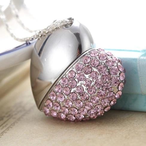 Pink Heart Jewelry Gadget Gift Pendrive 2tb 1tb Memoria Usb Key Cle Usb Flash font b