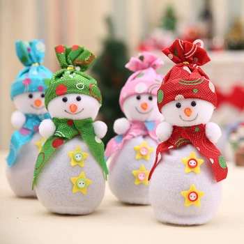

20pcs Christmas ornaments cute christmas Gift Snowman apple bag Doll for New Year home Decorations 40%off