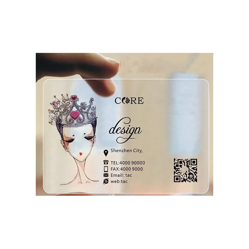 

100pcs/one design custom transparent business card 85.5*54mm matte personalised name card with your info