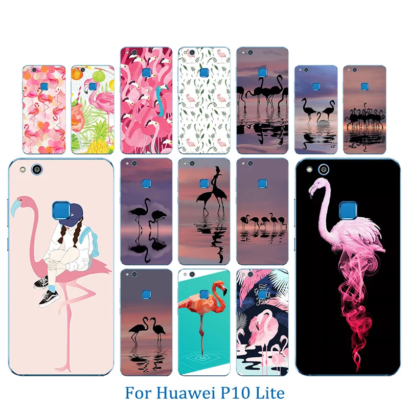 2017 Phone Case For Huawei P10 Lite Shell 5.2 inch Flamingos Pattern Skin Back Cover Silicone TPU Soft Anti Knock Coque |