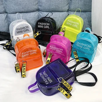 

Transparent Mini Jelly Packback For Ladies Fashion Harajuku Clear Letter School Bags For Child High Quality Small Travel Mochila