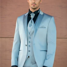 Последние итальянские стили Серебряный атласный смокинг жениха красивый мужской свадебный Выпускной костюм жениха костюм(пиджак+ брюки+ жилет