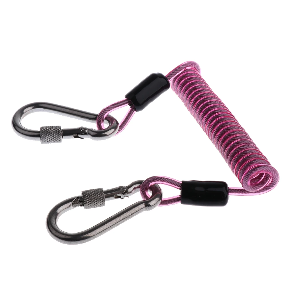 Scuba Diving Dive 10cm Spiral Spring Coil Snap Clip Lanyard Safety Emergency Gear for Outdoor Climbing Underwater Photography