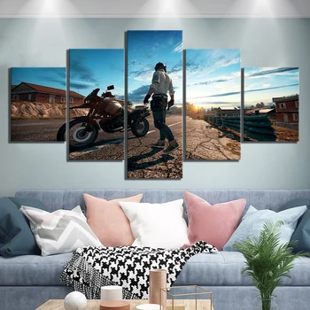 

5 Piece Shooting Game PUBG Poster Picture Paintings Artwork PLAYERUNKNOWNS BATTLEGROUNDS Canvas Paintings for Wall Decor