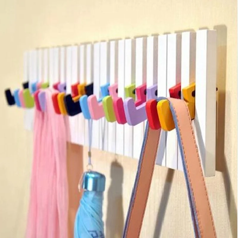 modern piano shape decorative wall hooks hangers for clothes keys coat clothes wood wall shelf home - Clothes Wall Hanger modern piano shape decorative wall hooks hangers for clothes keys coat clothes wood wall shelf home - Clothes Wall Hanger