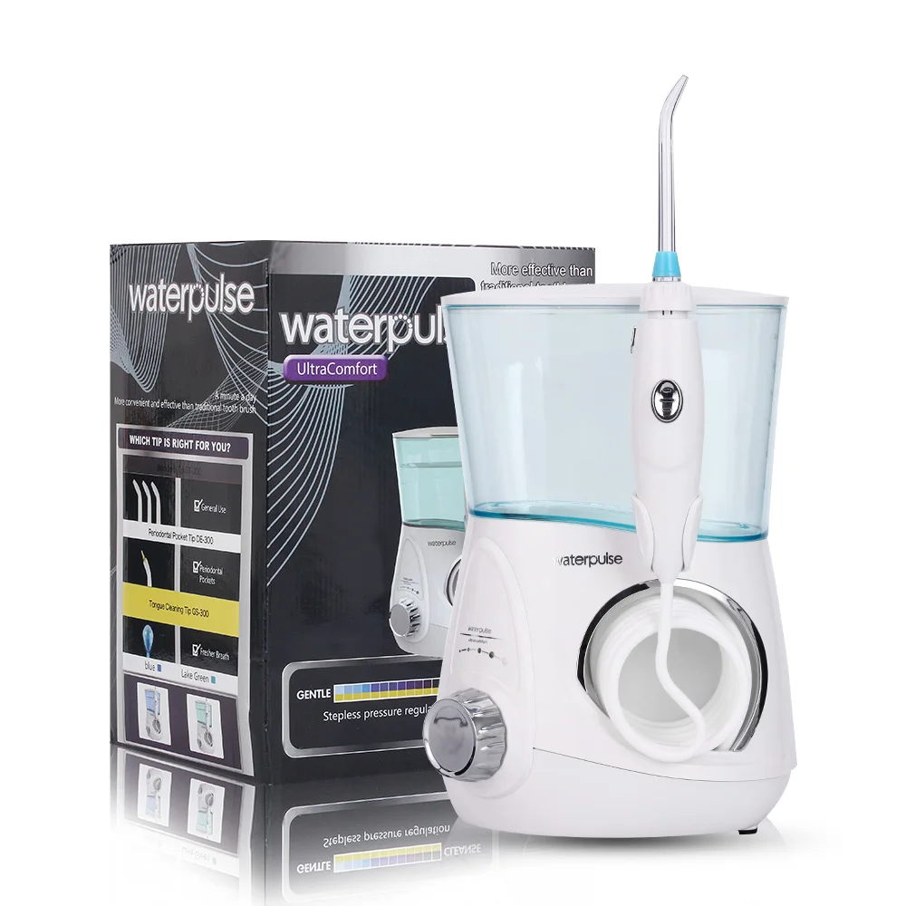 

Waterpulse V600G Oral Irrigator 800ml Dental Irrigator Dental Flosser Powerful Floss Denture Water Jet Flosser Teeth Cleaning