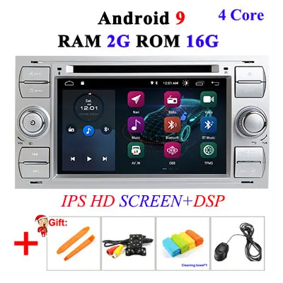 4G+ 64G Автомобильный dvd-плеер Android 9,0 2 din в тире для Ford Transit Focus подключение S-MAX C-MAX Kuga Mondeo Автомобильный Радио gps Мультимедиа - Цвет: 2G 16G IPS DSP S