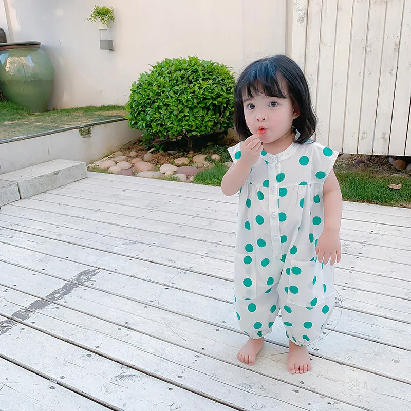 

MILANCEl girls clothes dot style girls overalls kids jumpsuit girls playsuit jumpsuit for girls kids clothes