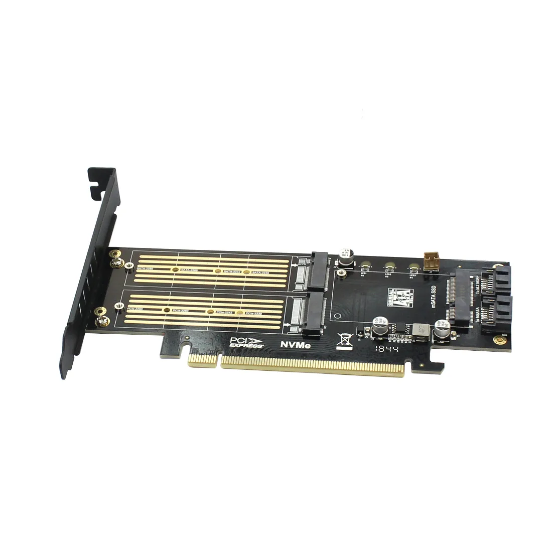 M.2 NVMe SSD NGFF к PCIE 3,0X16 адаптер M Key B Ключ mSATA PCI Express 3,0 NVME m.2 SSD AHCI mSATA 3 в 1 конвертер Riser Card