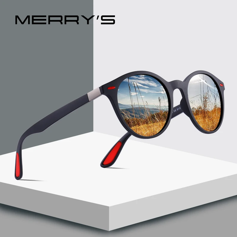 

MERRY'S DESIGN Men Women Classic Retro Rivet Polarized Sunglasses TR90 Legs Lighter Design Oval Frame UV400 Protection S'8126