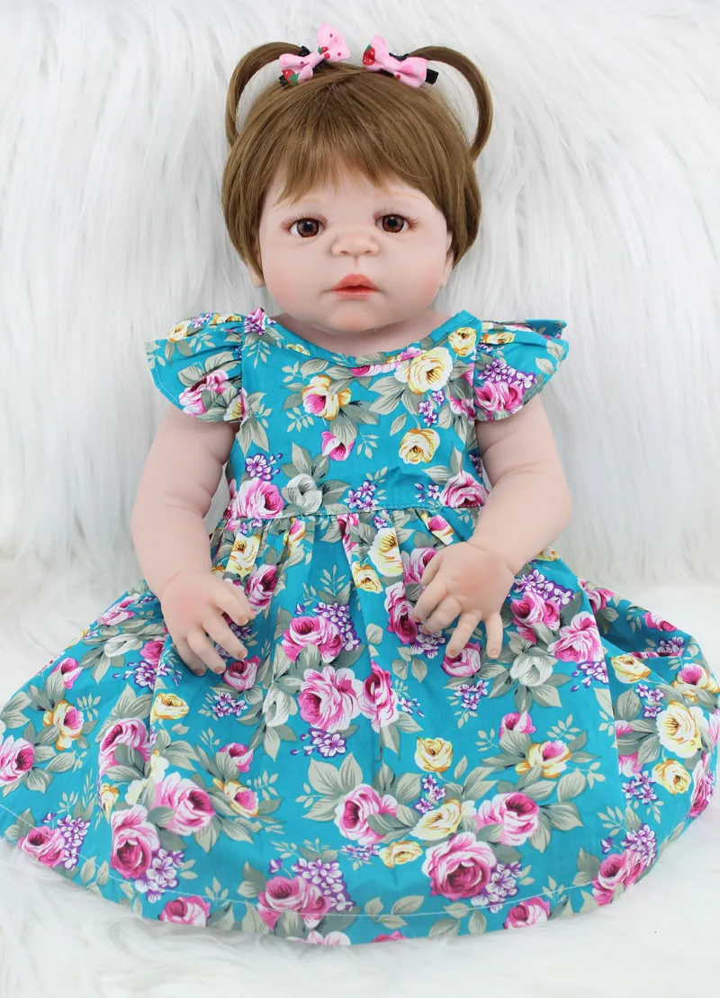 55 см полностью силиконовая кукла Reborn Girl Baby Doll игрушки Реалистичные 22 дюйма новорожденная принцесса малыш кукла подарок на день рождения