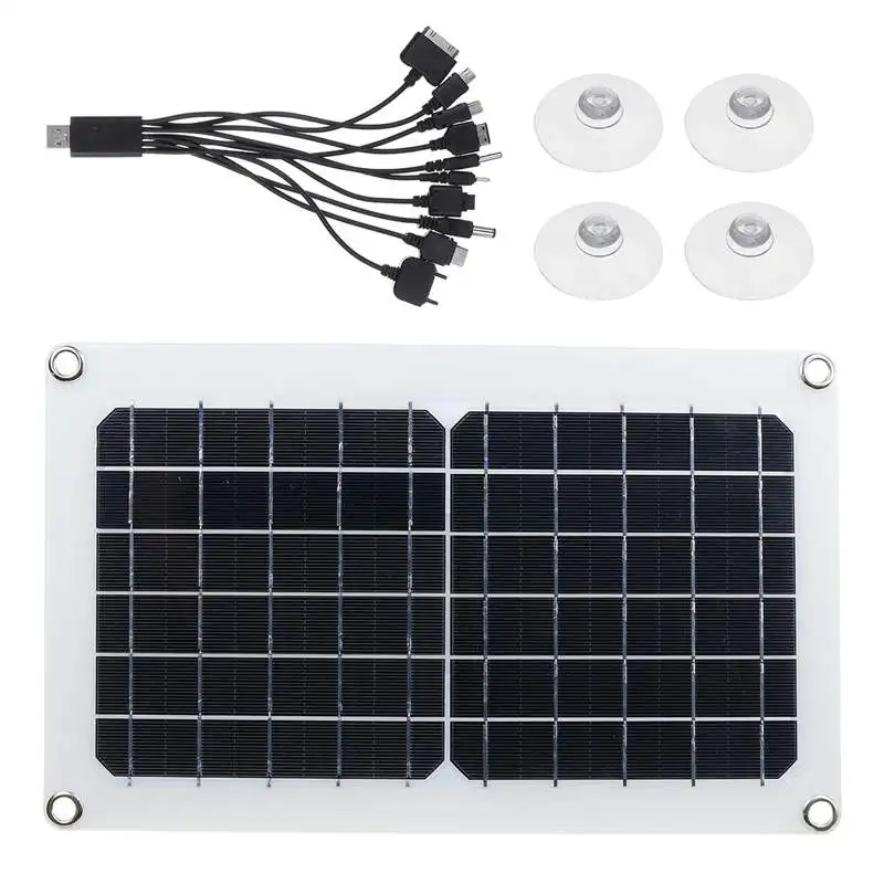 25 Вт солнечная панель 5 в солнечная батарея USB монокристаллический 2A солнечное зарядное устройство Выход Открытый Кемпинг работает с одним до десяти кабель для передачи данных