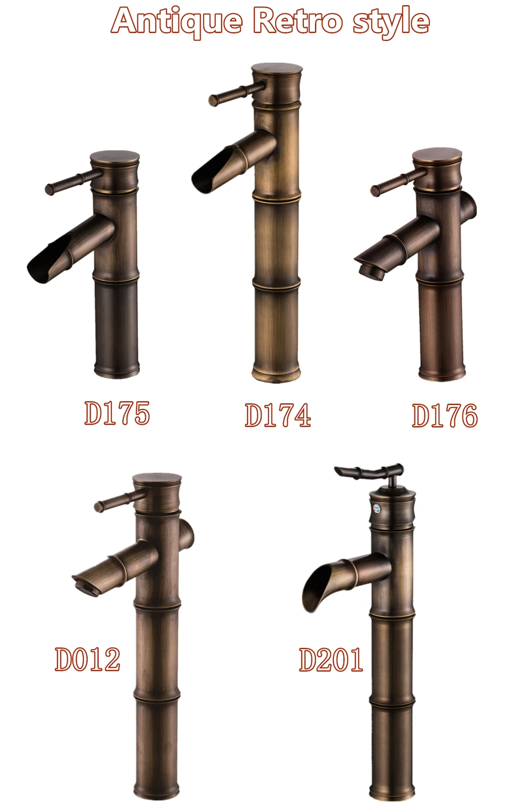 Bathroom Faucet Antique bronze finish Brass Basin Sink Faucet Single Handle water Hot and Cold taps Mci57