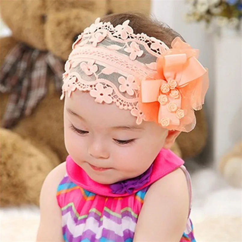 Мода новорожденных ободок для девочки маленьких девочек оранжевый лук-детский бантик на голову повязка для фотосессий Головной убор для