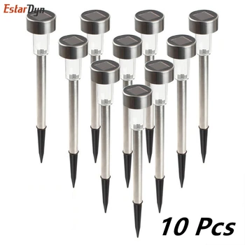 

10pcs/lot Stainless Steel LED Solar Lawn Light For Garden Decorative Solar Power Outdoor Waterproof IP65 Lamp