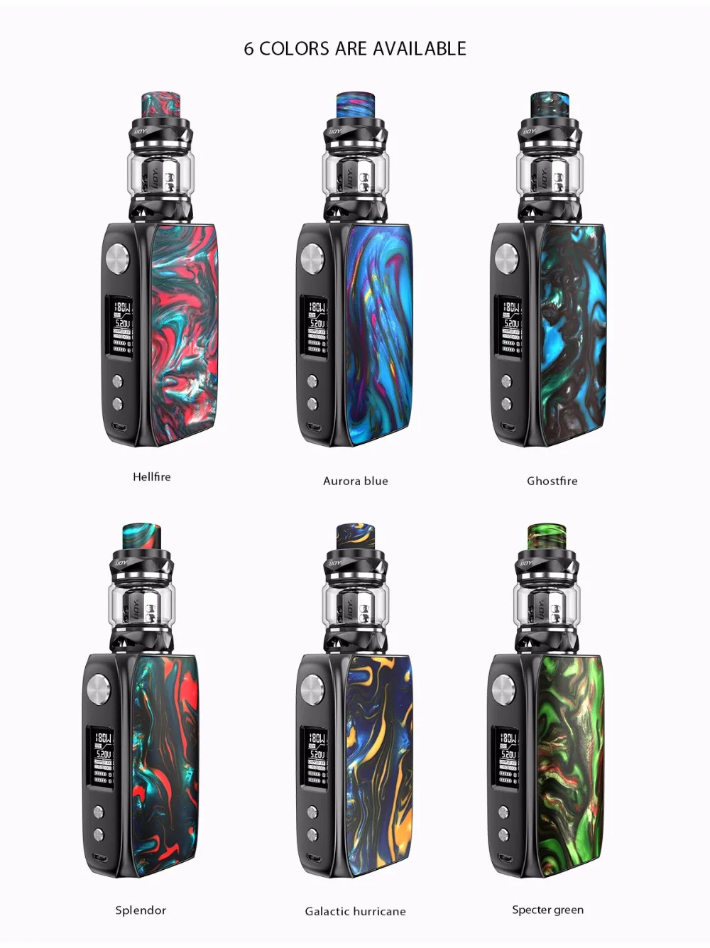 Original E Cigarette  IJOY SHOGUN UNIV KIT Vape 180W Shogun Univ Box Mod Vape with 5.5ml Katana Subohm Tank Vaporizer 01 (12)