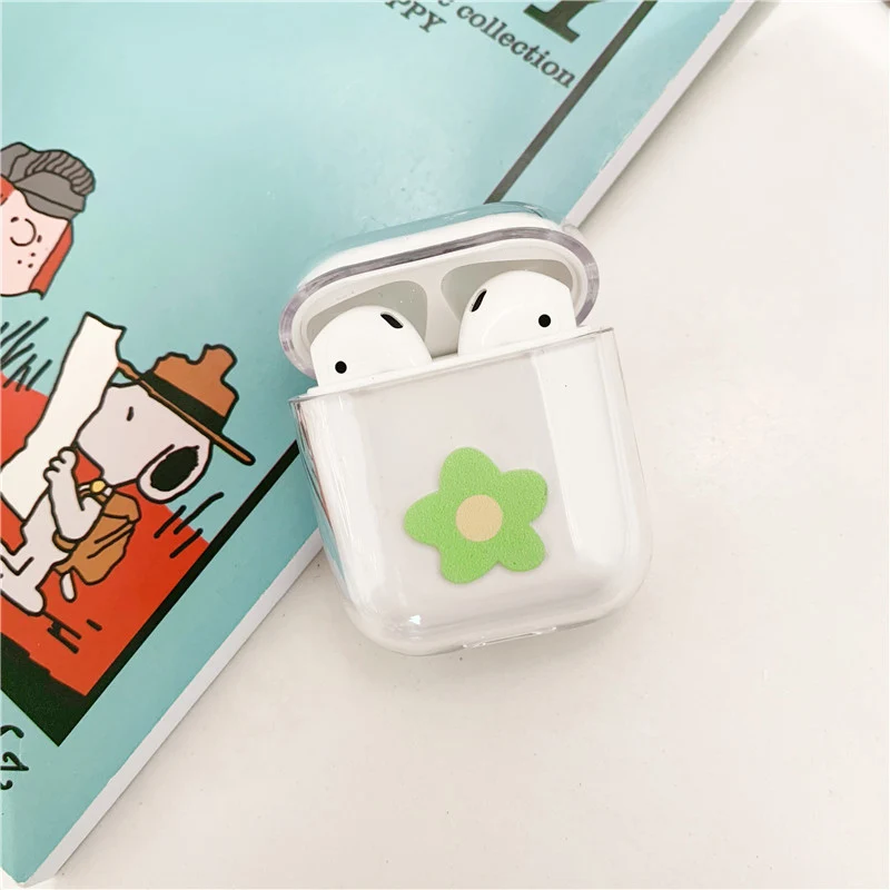 Цветочный чехол для Airpods мультфильм Прозрачный Футляр для AirPods гарнитура беспроводной Bluetooth Чехлы для Airpods Защитная крышка - Цвет: style 10