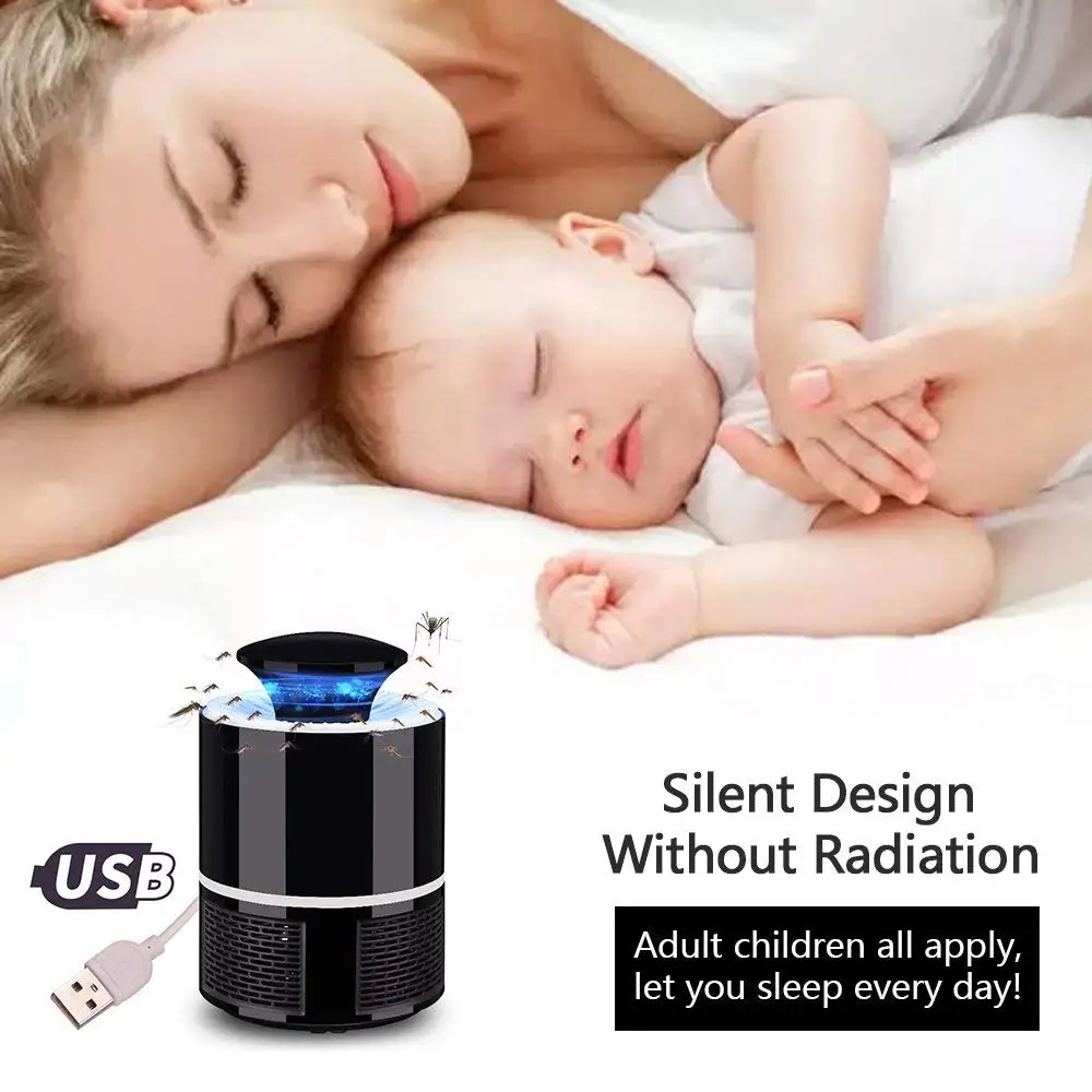 360 Degree Electronic Mosquito Killer Lamp Trap Mosquito Repellent Insect Fly Pest Killing Lamps USB Night Light Kids Room