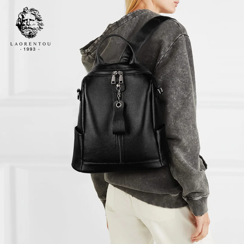 LAORENTOU брендовый натуральная кожа женский мягкий модный Mochilas для девочек высокое