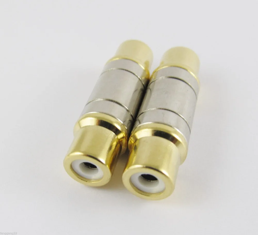 

10pcs Gold Plated RCA Female F-F Jack Coupler AV Cable Joiner Component Adapter Connector