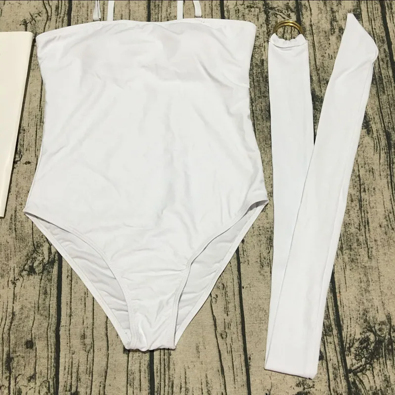 Сексуальный белый боди для женщин с высоким вырезом, бикини пуш-ап цельный женский купальник с кнопками купальный костюм Монокини