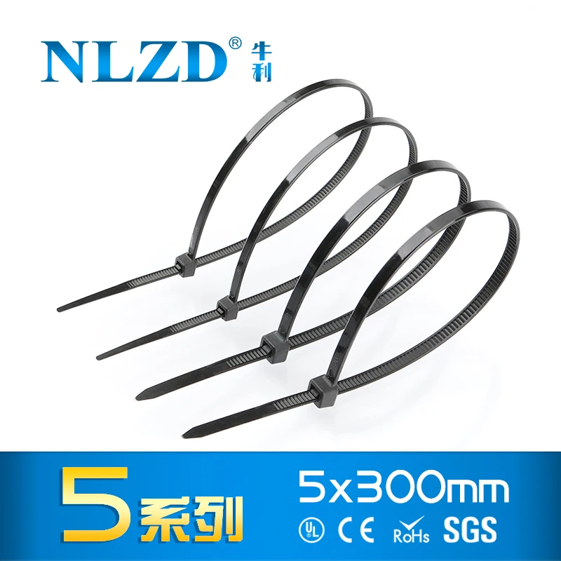 NLZD FAMOUYS MARK Nylon Cable Ties 5x300mm Wire Zip Tie High Class Tie