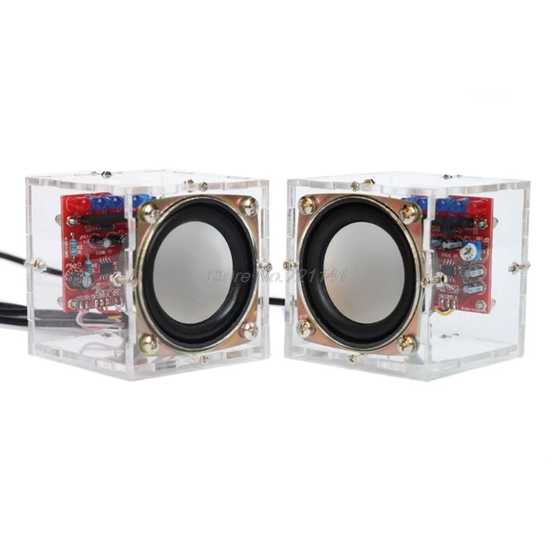 Mini 3W Speaker Box DIY Kit With Transparent Shell Computer Audio Electronic Components Mini 3W Speaker Box DIY Kit With Transparent Shell Computer Audio Electronic Components