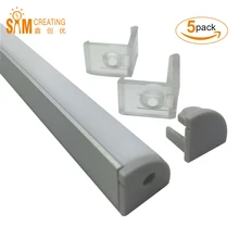 UnvarySam 5 шт., длина 1 метр, светодиодный алюминиевый профиль с v-образной деталью светодиодный падение Алюминий канал Системы с белая насадка для рассеивания света охватывает