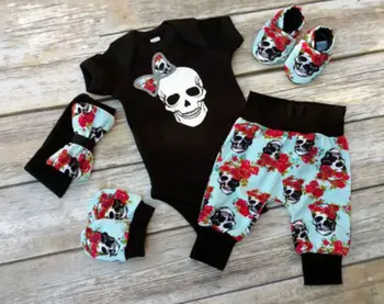 

4pcs Newborn Kid Baby Boy Clothes Bodysuit Pant Outfit Set
