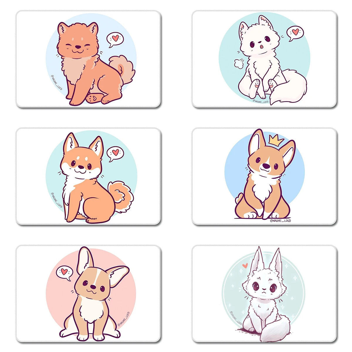 

Magic Fox Corgi Cartoon Dog Pet Doggy Cool Designs Nature Rubber Table Mouse Pad Laptop Computer Enclosure Mousepad Mat