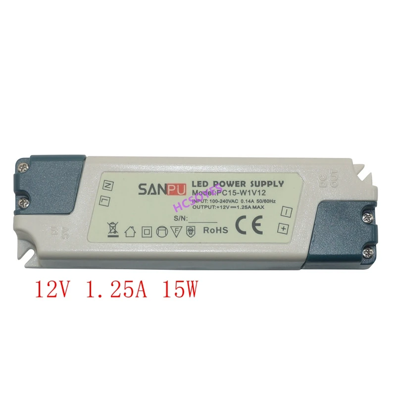 SANPU Пластик светодиодный освещение 12 V Питание Трансформатор 110 V 220 V AC DC 12 V 24 V 15 W 35 W 60 W светодиодный драйвера для видеонаблюдения Камера свет