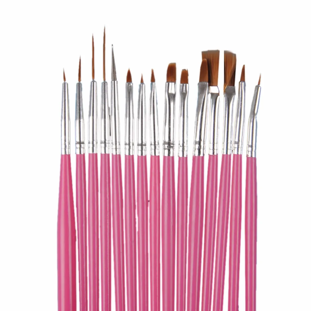 

COSCELIA 15 pcs Pink/White Nail Brush For Decoration Nail Polish Brushes UV Gel Polish Brushes Nail Art Tools Manicure Tools Kit