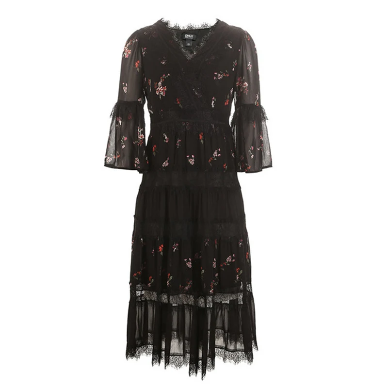 black Летние женские платья Boho богемные с коротким рукавом и оборками миди праздник Пляж горошек шифон плиссированное белое платье для женщин - Цвет: black