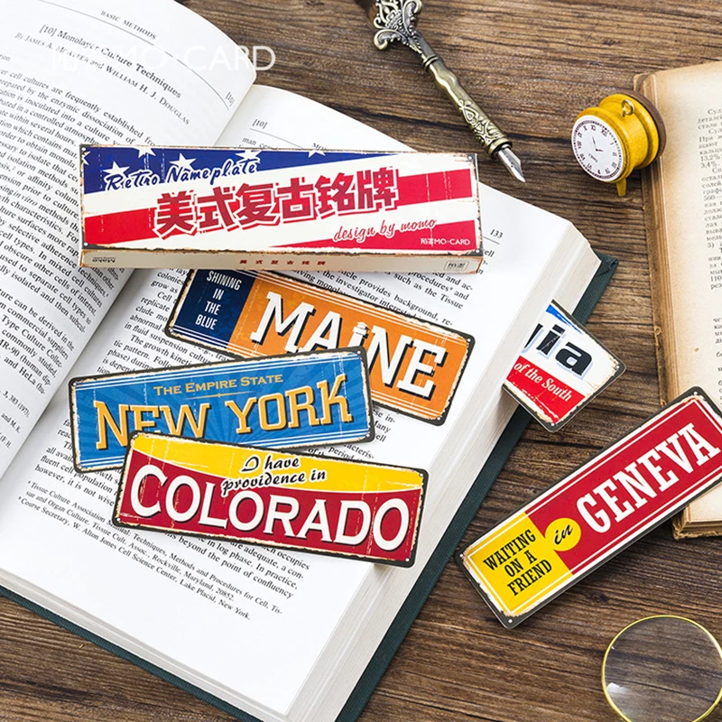 

30pcs/box Vintage American Style Paper Bookmark Book Markers Marque Page Creative Stationery School Supplies Friend Gift