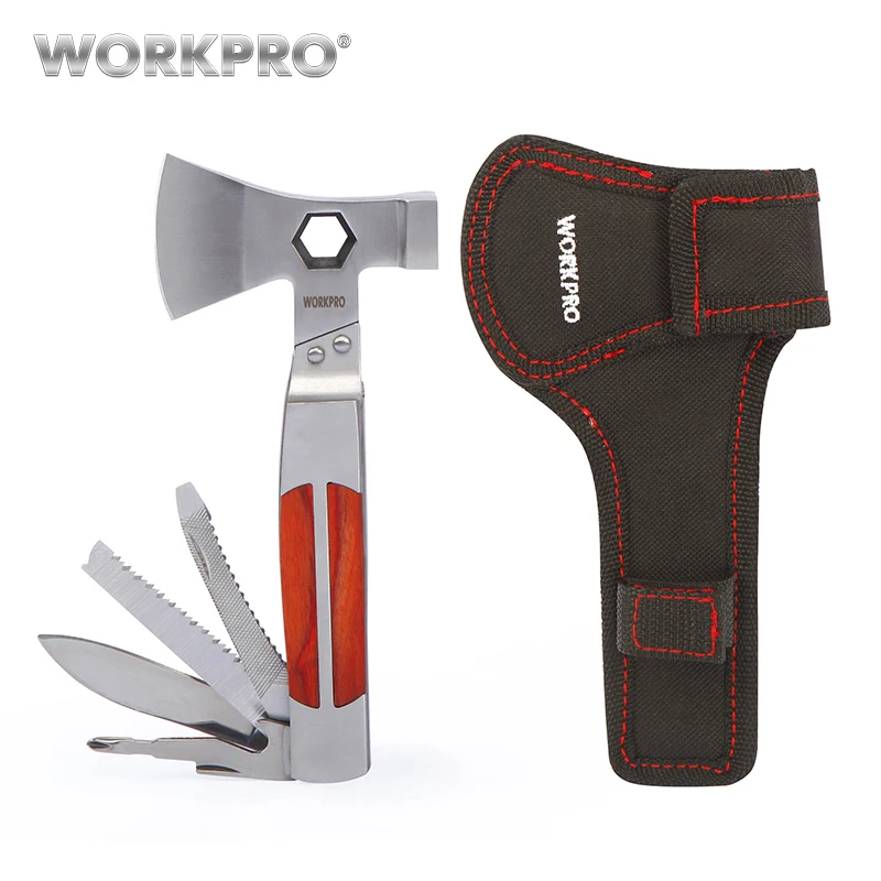 Baratos WORKPRO 12 en 1 Multi herramientas hacha pesada doble hacha martillo bolsillo herramienta multifuncional