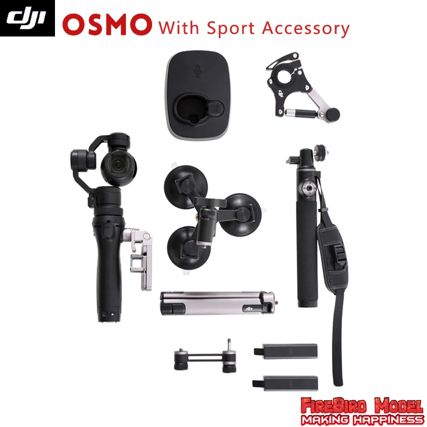 

Original DJI Osmo with Sport Accessory Kit 3-Axis Handheld Professional Gimbal Stabilizer with 4K Camera Video, 12 megapixel pho
