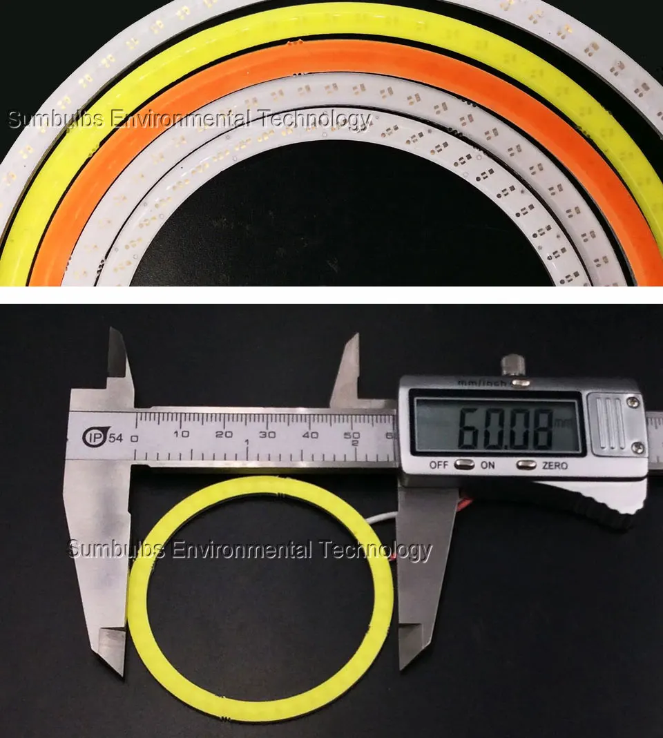 60mm 120mm Angel Eyes COB Lamp DRL LED Daytime Running Light with Driver 5W DC 12-14V for Motorcycle Car Headlight (5)
