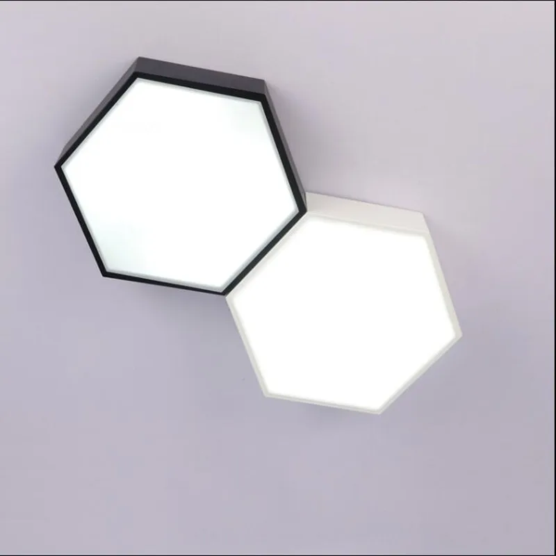 

Modern Ceiling light LED lamp hexagon iron 30/40./50 cm baked paint trapezoidal Acrylic faceplate panel Bedroom light fixture