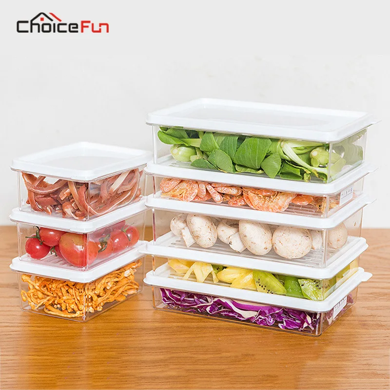 

ChoiceFun Kitchen Transparent Plastic Sealed Crisper Grain Refrigerator Storage Box Organizer Fridge Storage Food Container