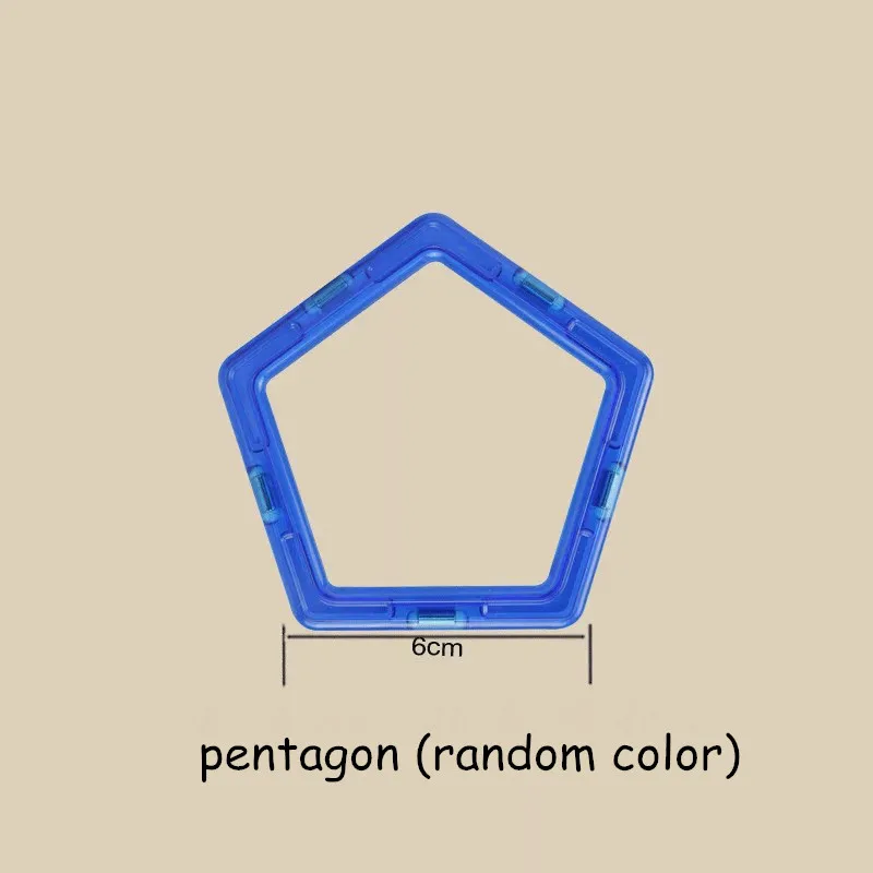 1 шт., магнитные блоки стандартного размера, дизайнерские строительные блоки, 3D модели, Строительные кирпичи, детские развивающие игрушки, большой размер - Цвет: pentagon